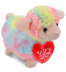 PLUSH I LOVE YOU RED HEART - SUPER-SOFT PLUSH - RAINBOW SHEEP 7"
