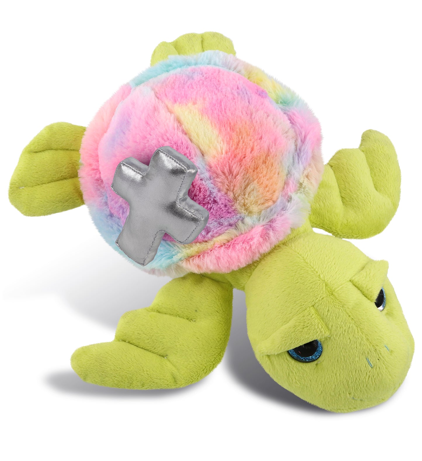 PLUSH CROSS - SUPER-SOFT PLUSH - RAINBOW GREEN SEA TURTLE 10"