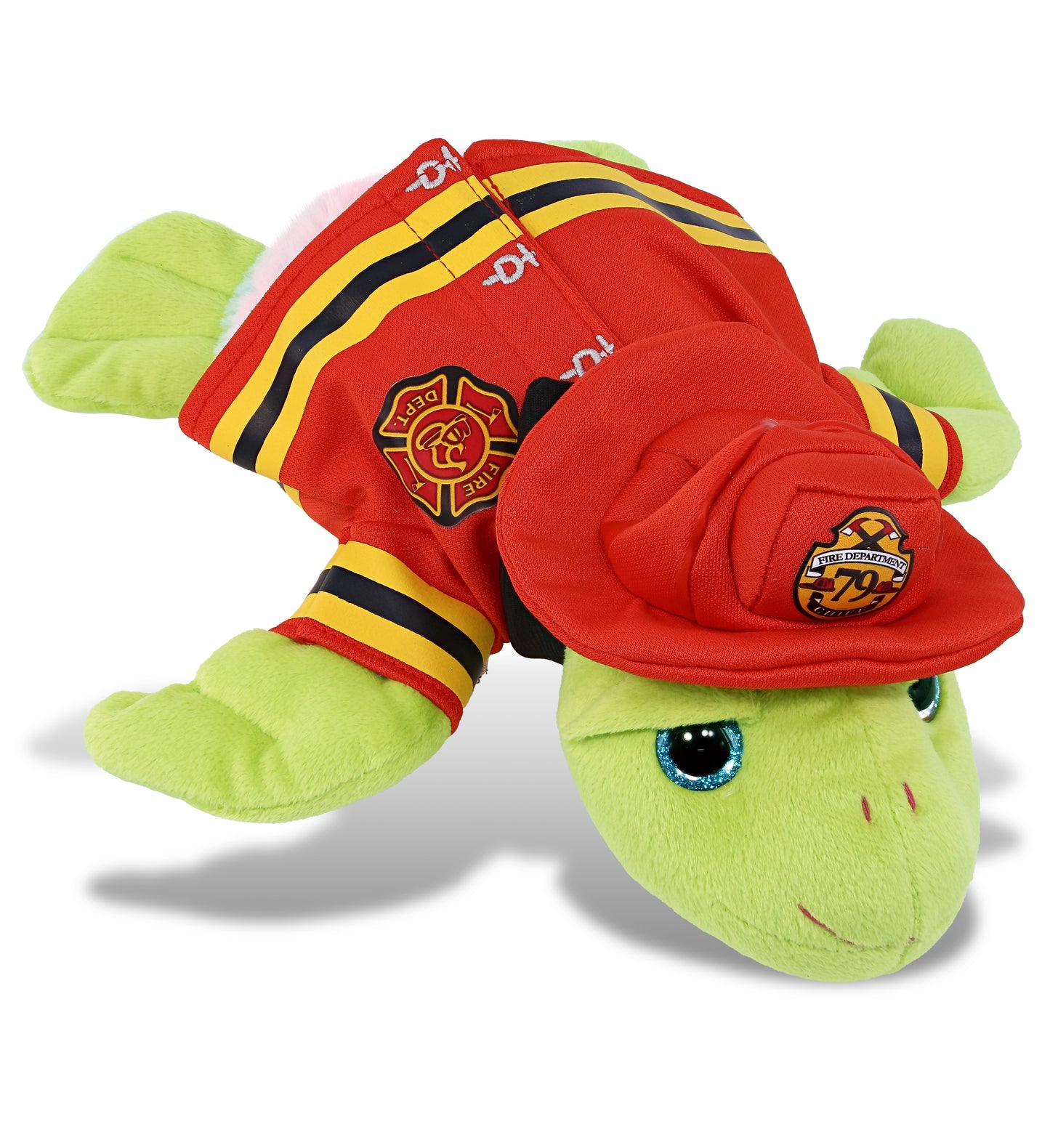 PLUSH FIREMAN - SUPER-SOFT PLUSH - RAINBOW GREEN SEA TURTLE 10"