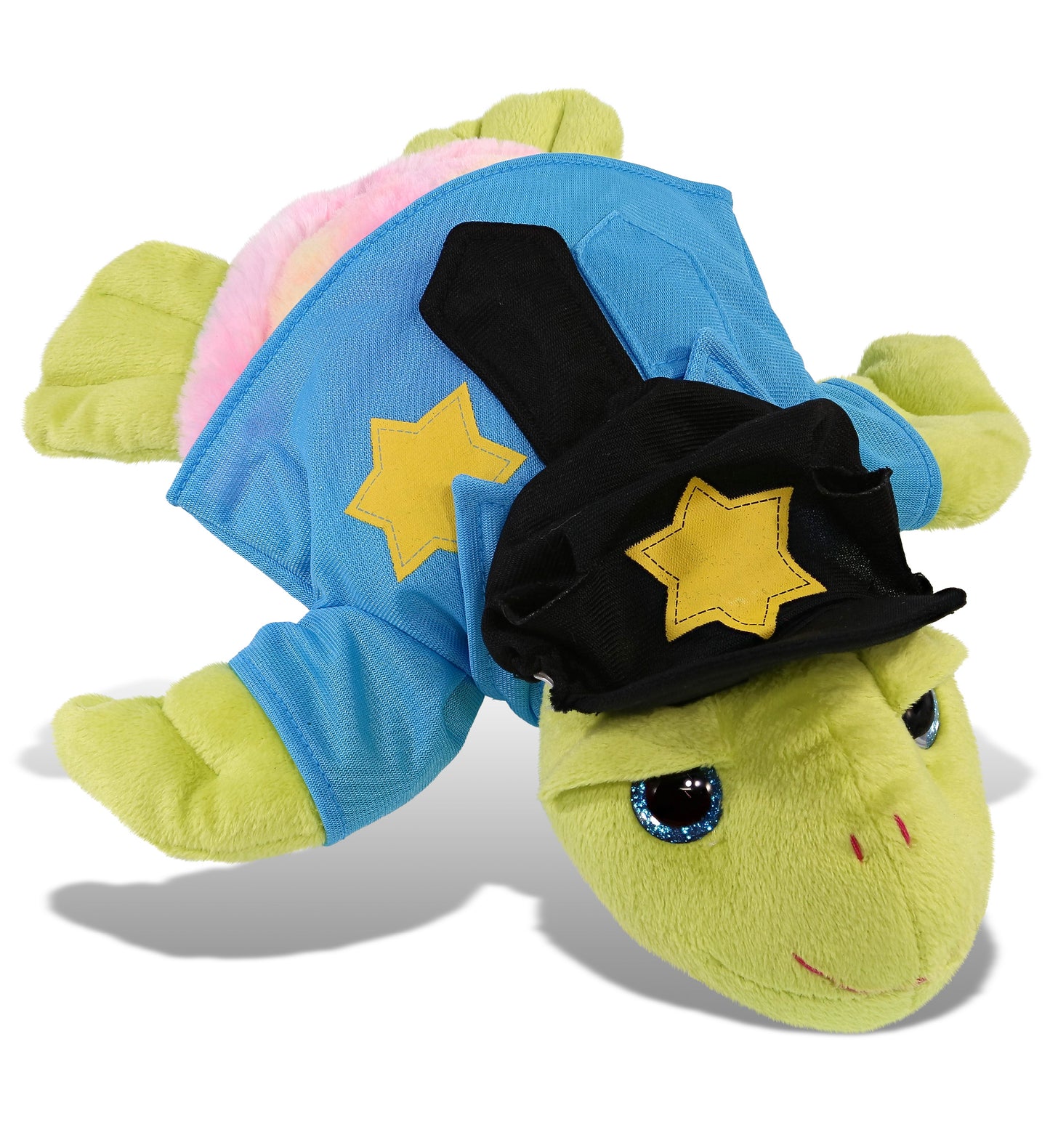 PLUSH POLICE - SUPER-SOFT PLUSH - RAINBOW GREEN SEA TURTLE 10"
