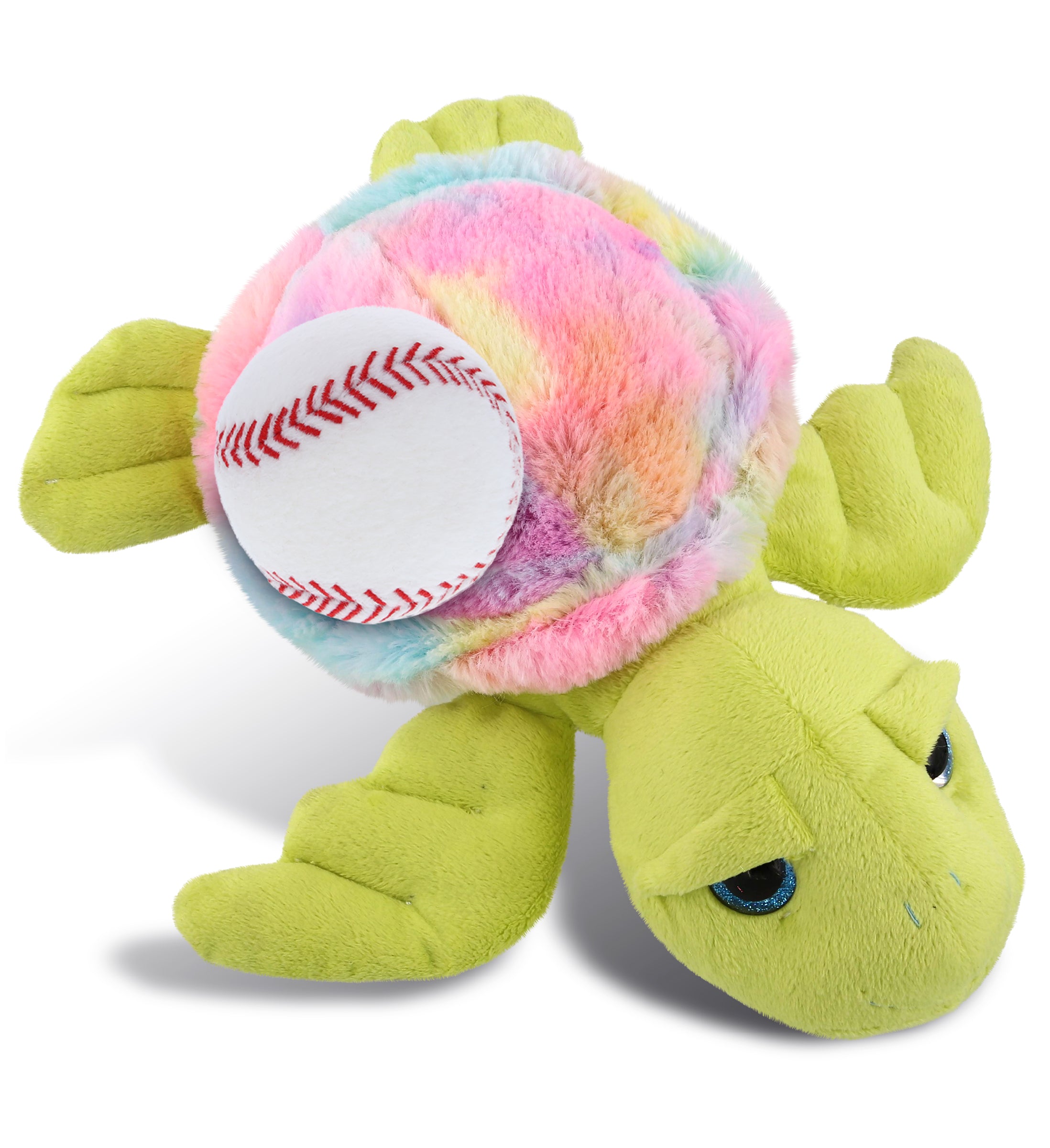 PLUSH BASEBALL - SUPER-SOFT PLUSH - RAINBOW GREEN SEA TURTLE 10"