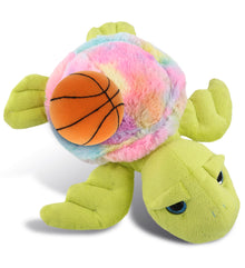 PLUSH BASKETBALL - SUPER-SOFT PLUSH - RAINBOW GREEN SEA TURTLE 10"
