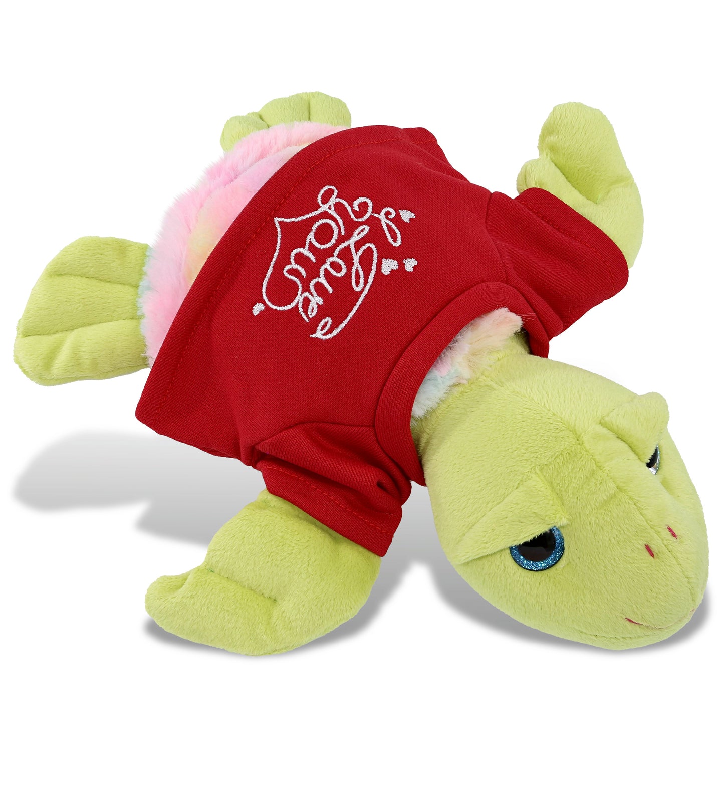 PLUSH I LOVE YOU RED SHIRT- SUPER-SOFT PLUSH - RAINBOW GREEN SEA TURTLE 10"