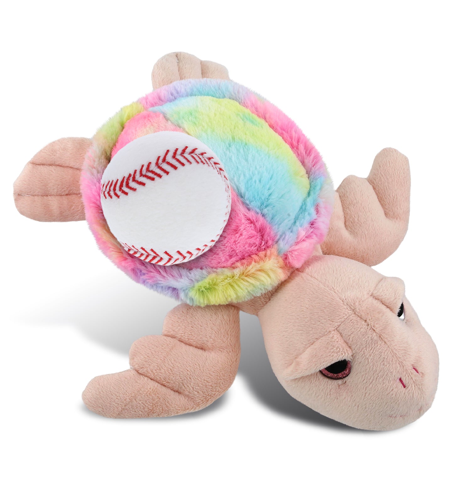 PLUSH BASEBALL - SUPER-SOFT PLUSH - RAINBOW PINK SEA TURTLE 10"