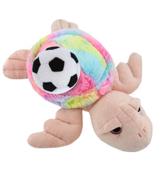 SUPER-SOFT PLUSH - RAINBOW PINK SEA TURTLE 10" WITH SOCCER PLUSH