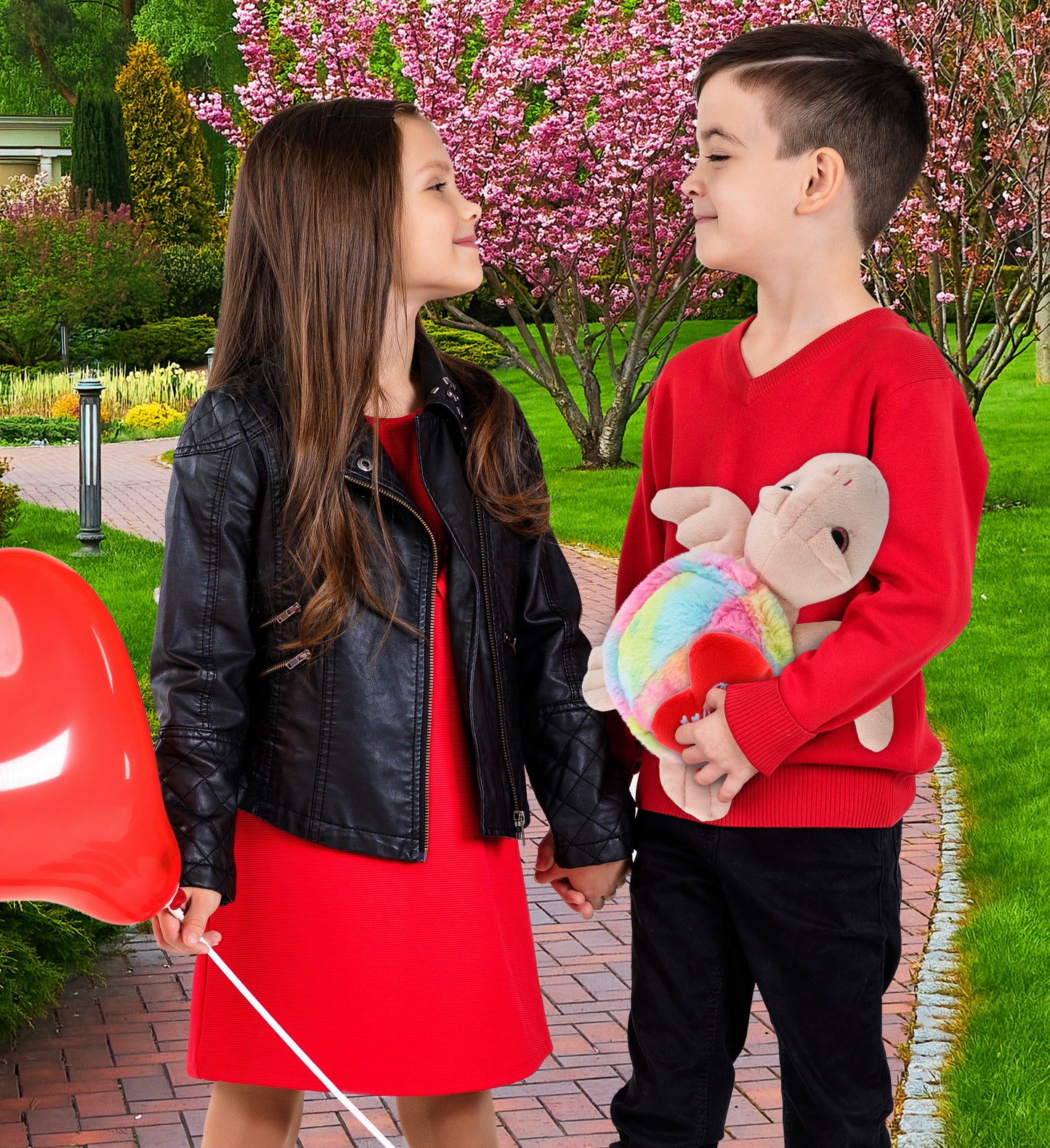 PLUSH I LOVE YOU RED HEART - SUPER-SOFT PLUSH - RAINBOW PINK SEA TURTLE 10"