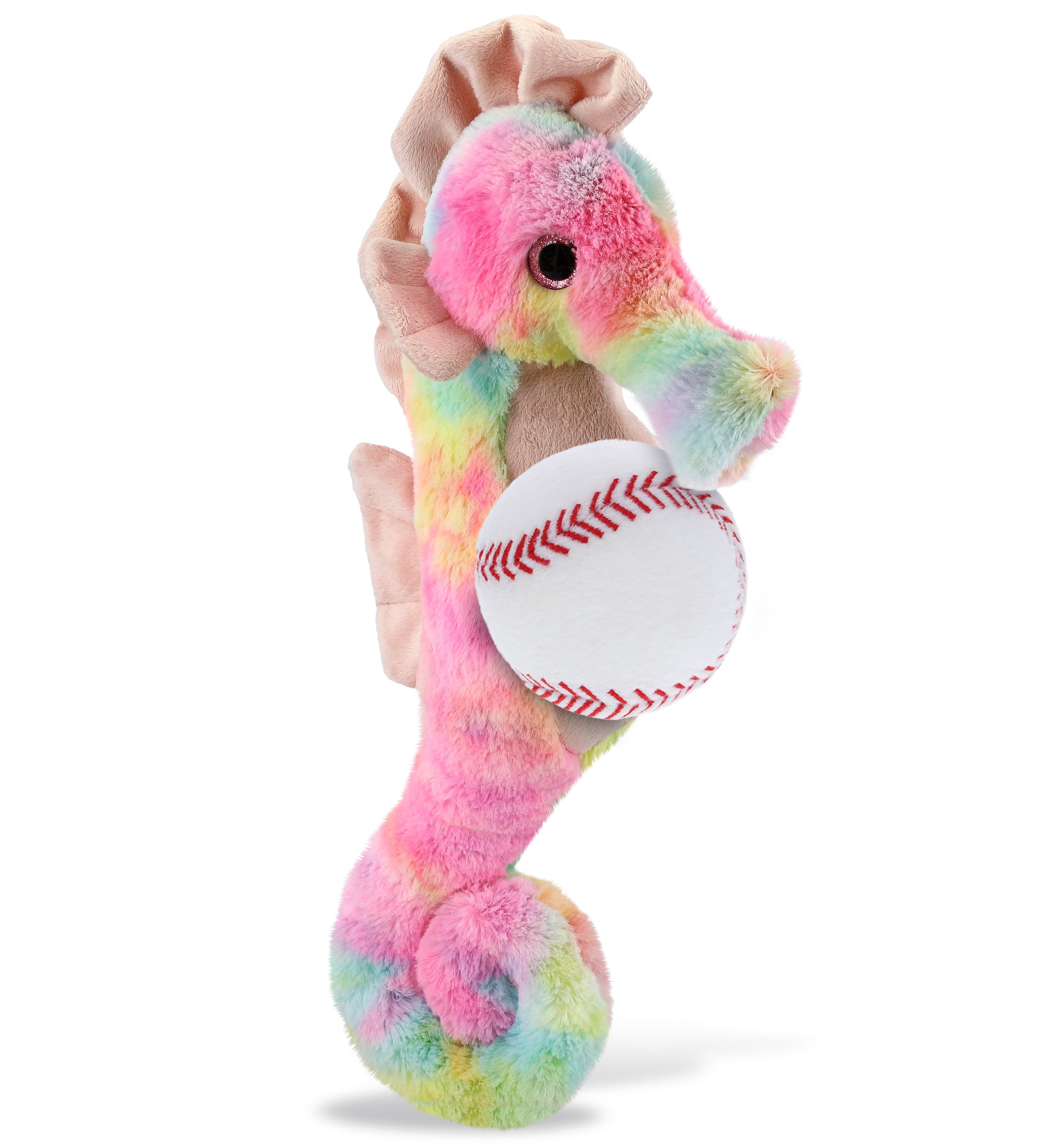 PLUSH BASEBALL - SUPER-SOFT PLUSH - RAINBOW SEAHORSE 15"