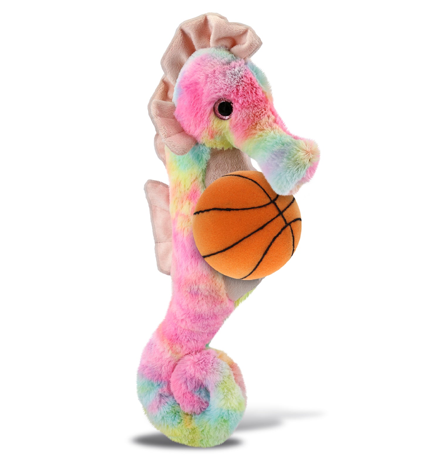PLUSH BASKETBALL - SUPER-SOFT PLUSH - RAINBOW SEAHORSE 15"