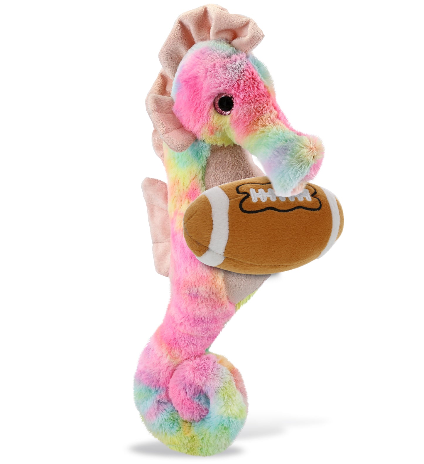 SUPER-SOFT PLUSH - RAINBOW SEAHORSE 15" WITH FOOTBALL PLUSH