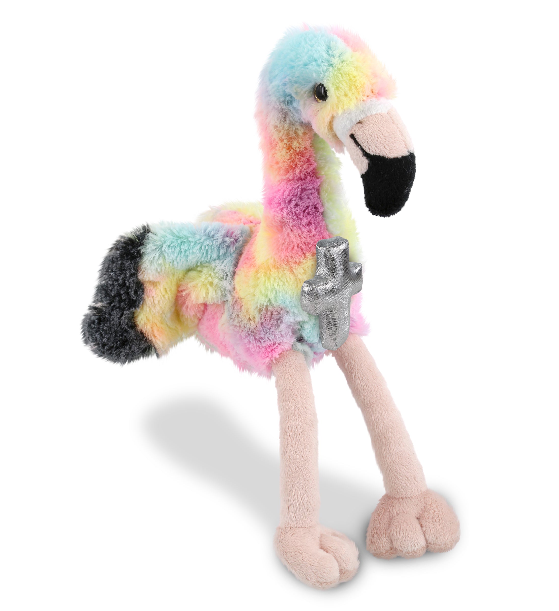 PLUSH CROSS - SUPER-SOFT PLUSH - RAINBOW FLAMINGO 8"