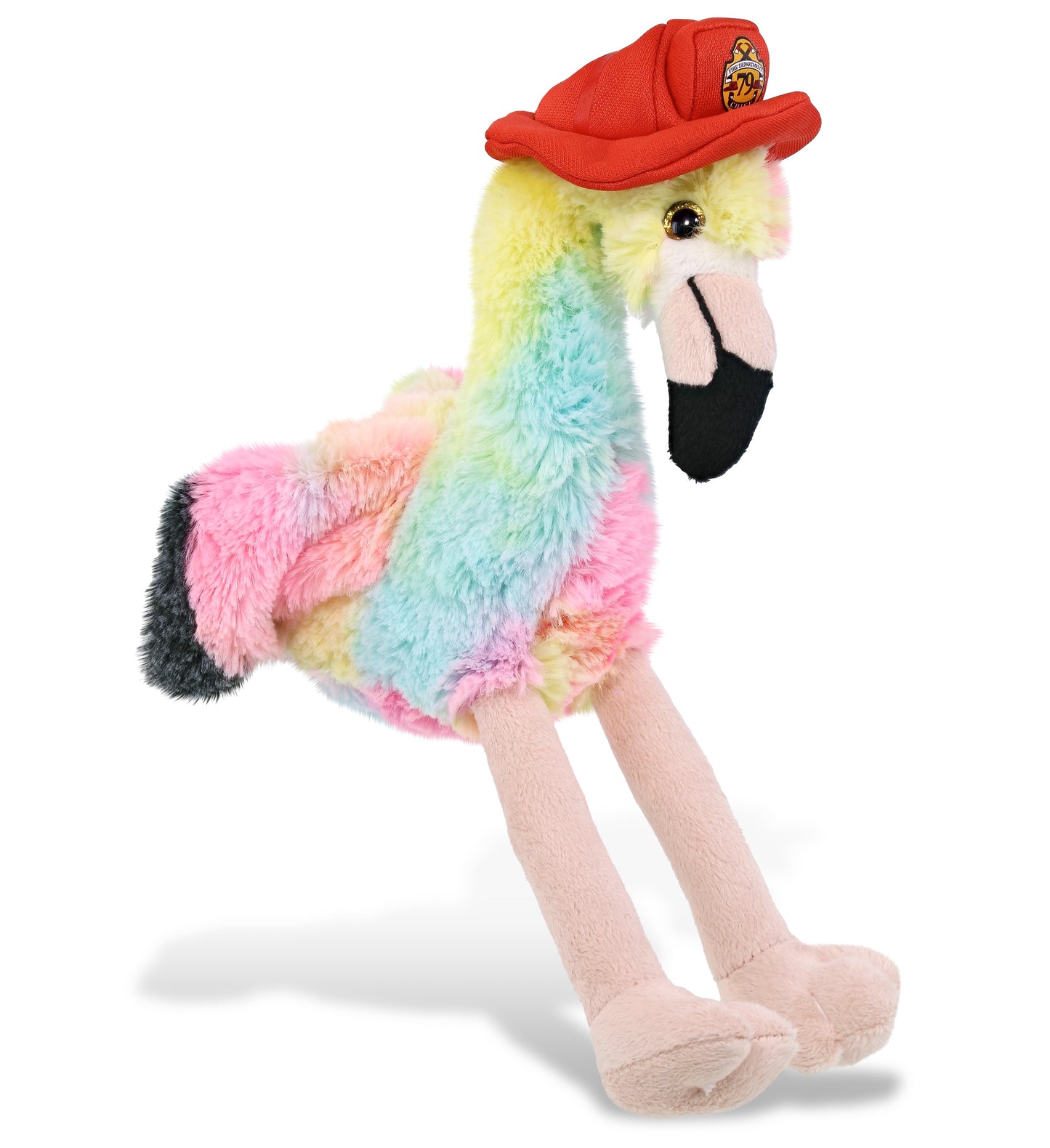 PLUSH FIREMAN - SUPER-SOFT PLUSH - RAINBOW FLAMINGO 8"