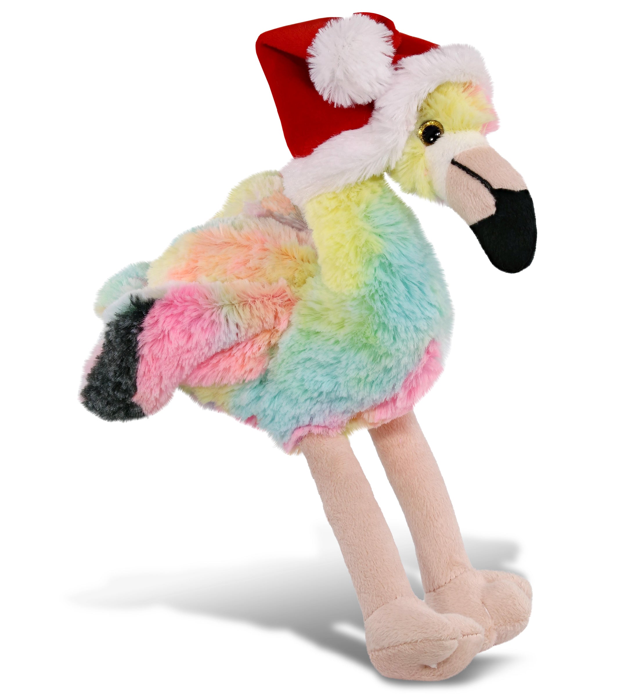 PLUSH SANTA - SUPER-SOFT PLUSH - RAINBOW FLAMINGO 8"