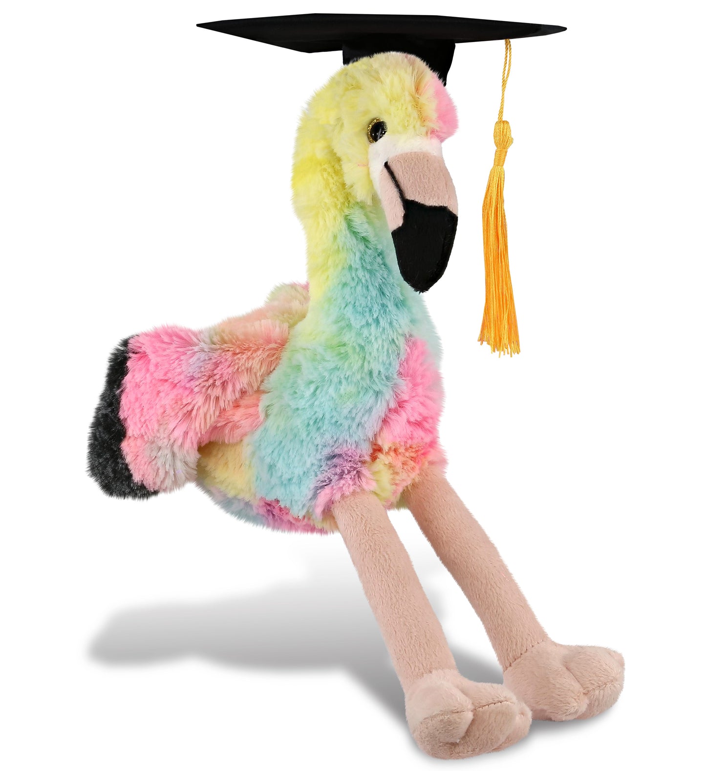 PLUSH GRADUATION - SUPER-SOFT PLUSH - RAINBOW FLAMINGO 8"