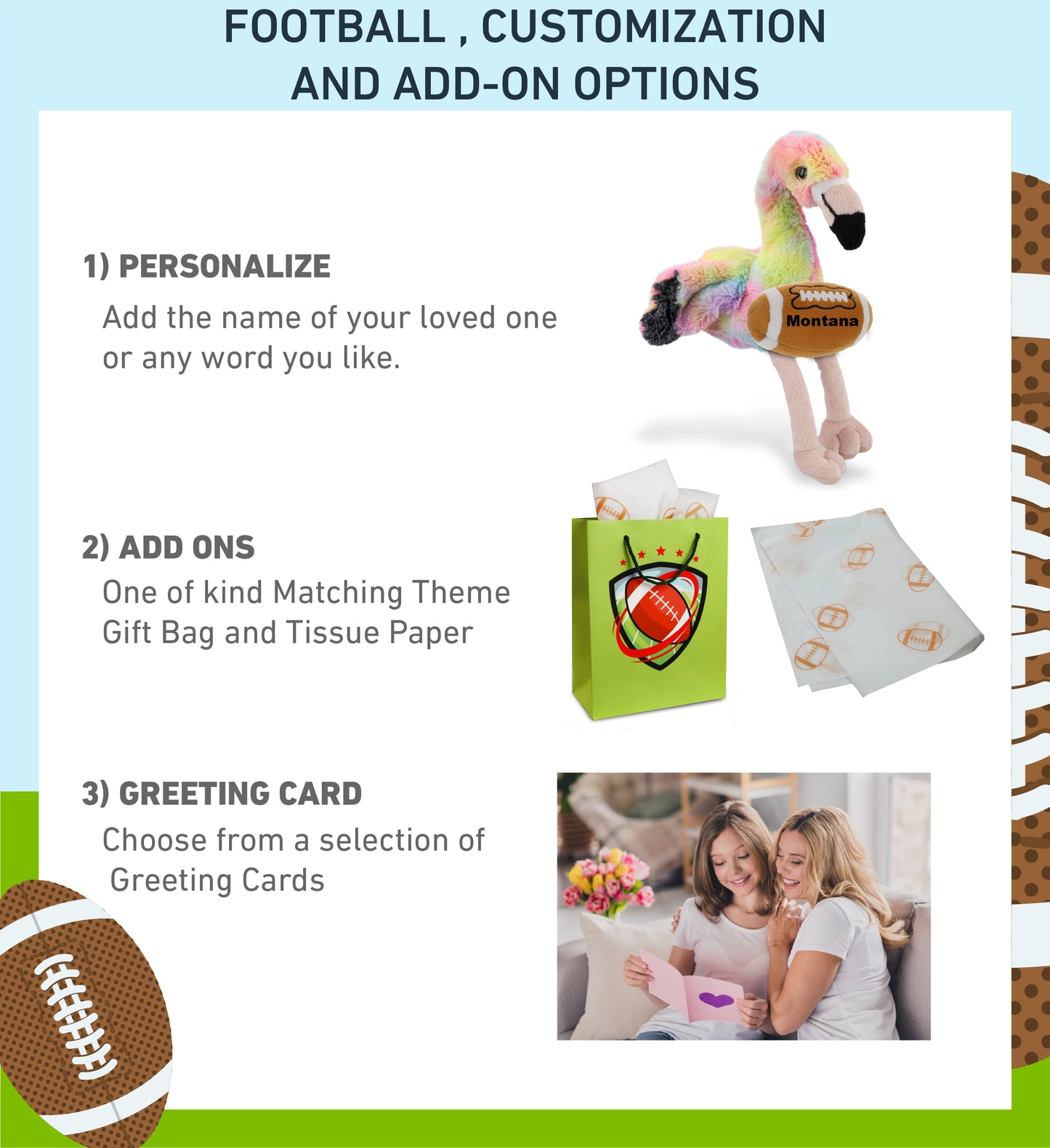 SUPER-SOFT PLUSH - RAINBOW FLAMINGO 8" WITH FOOTBALL PLUSH