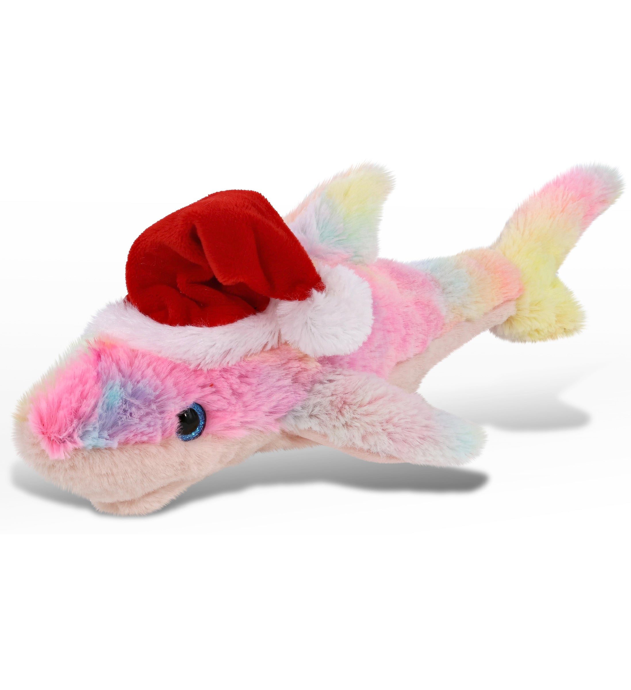 PLUSH SANTA - SUPER-SOFT PLUSH - RAINBOW SHARK SMALL 14"