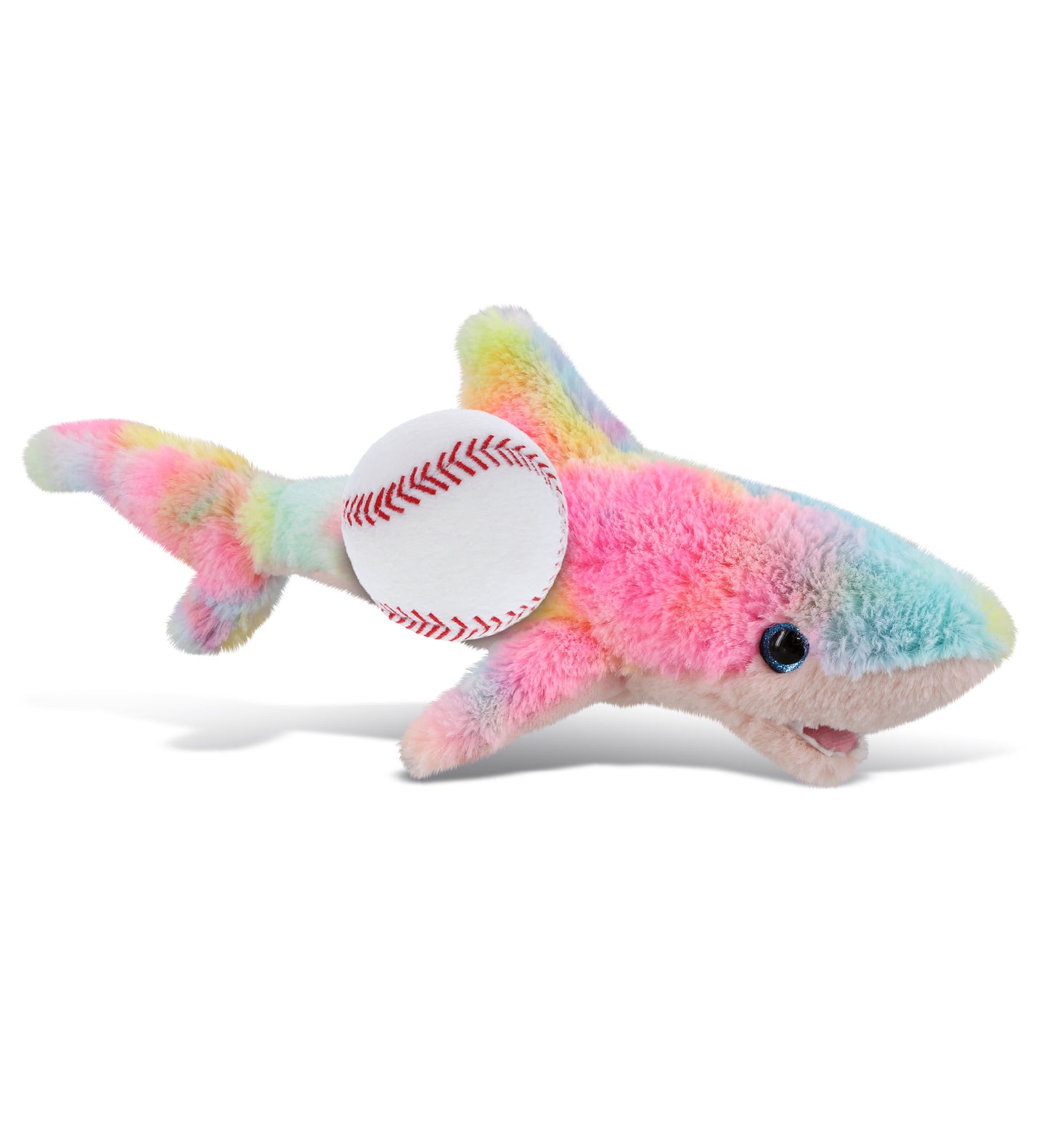 PLUSH BASEBALL - SUPER-SOFT PLUSH - RAINBOW SHARK SMALL 14"