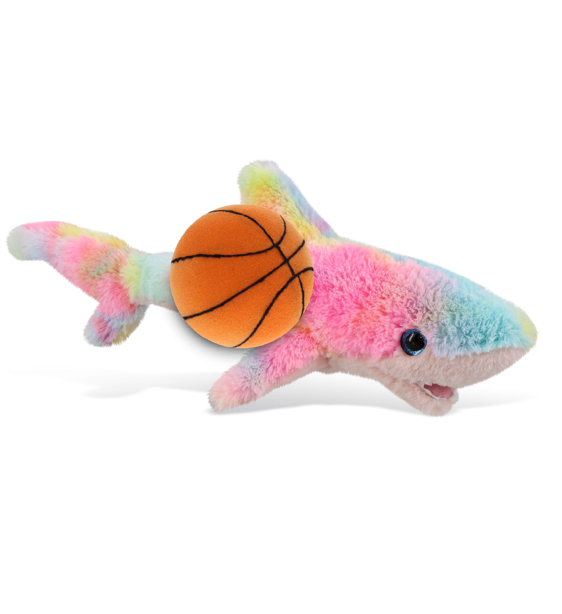 PLUSH BASKETBALL - SUPER-SOFT PLUSH - RAINBOW SHARK SMALL 14"