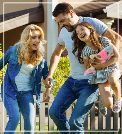 SUPER-SOFT PLUSH - RAINBOW SHARK SMALL 14" WITH FOOTBALL PLUSH