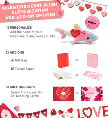 PLUSH I LOVE YOU RED HEART - SUPER-SOFT PLUSH - RAINBOW SHARK SMALL 14"