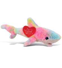 PLUSH I LOVE YOU RED HEART - SUPER-SOFT PLUSH - RAINBOW SHARK SMALL 14"