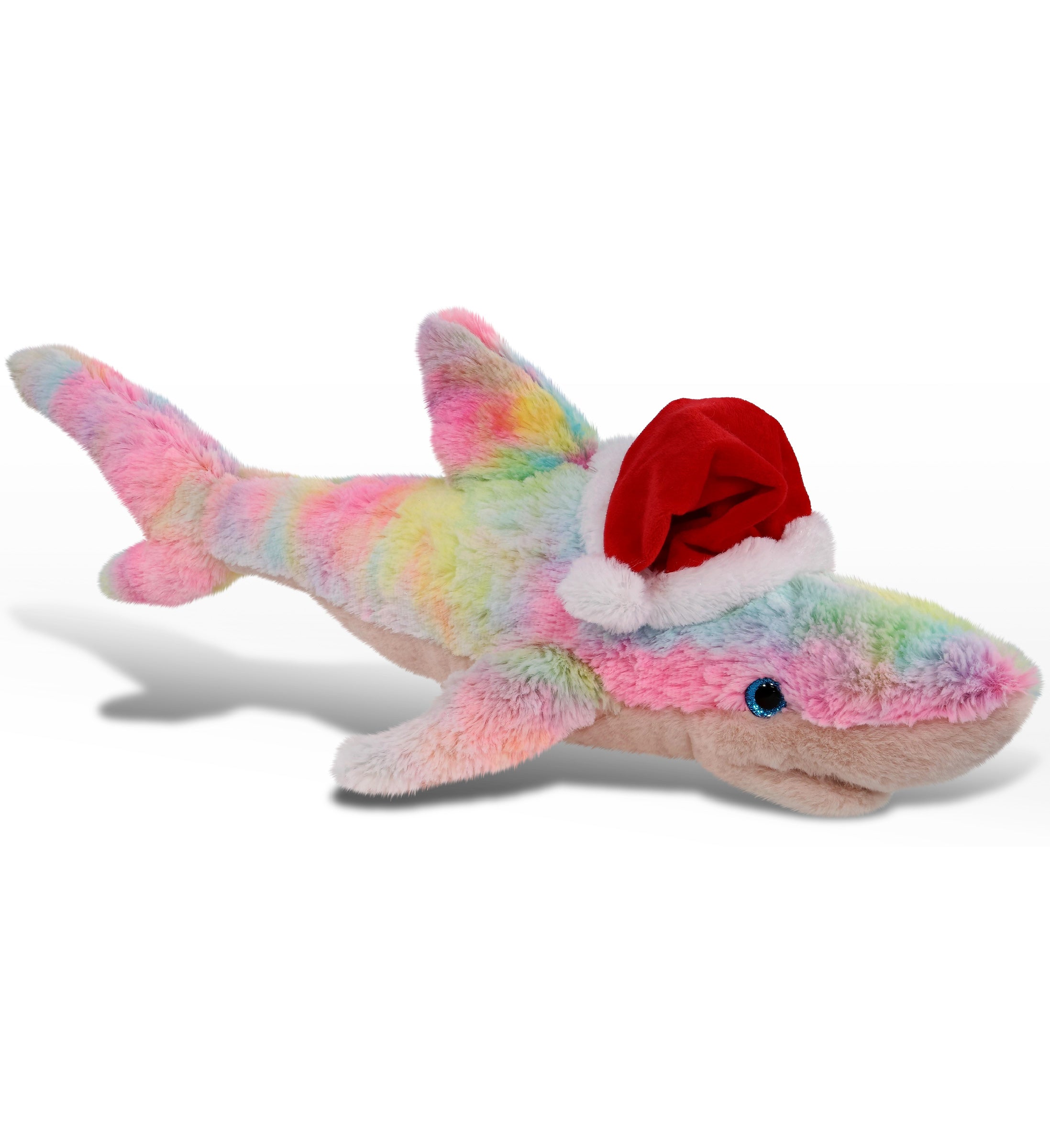 PLUSH SANTA - SUPER-SOFT PLUSH - RAINBOW SHARK LARGE 23"
