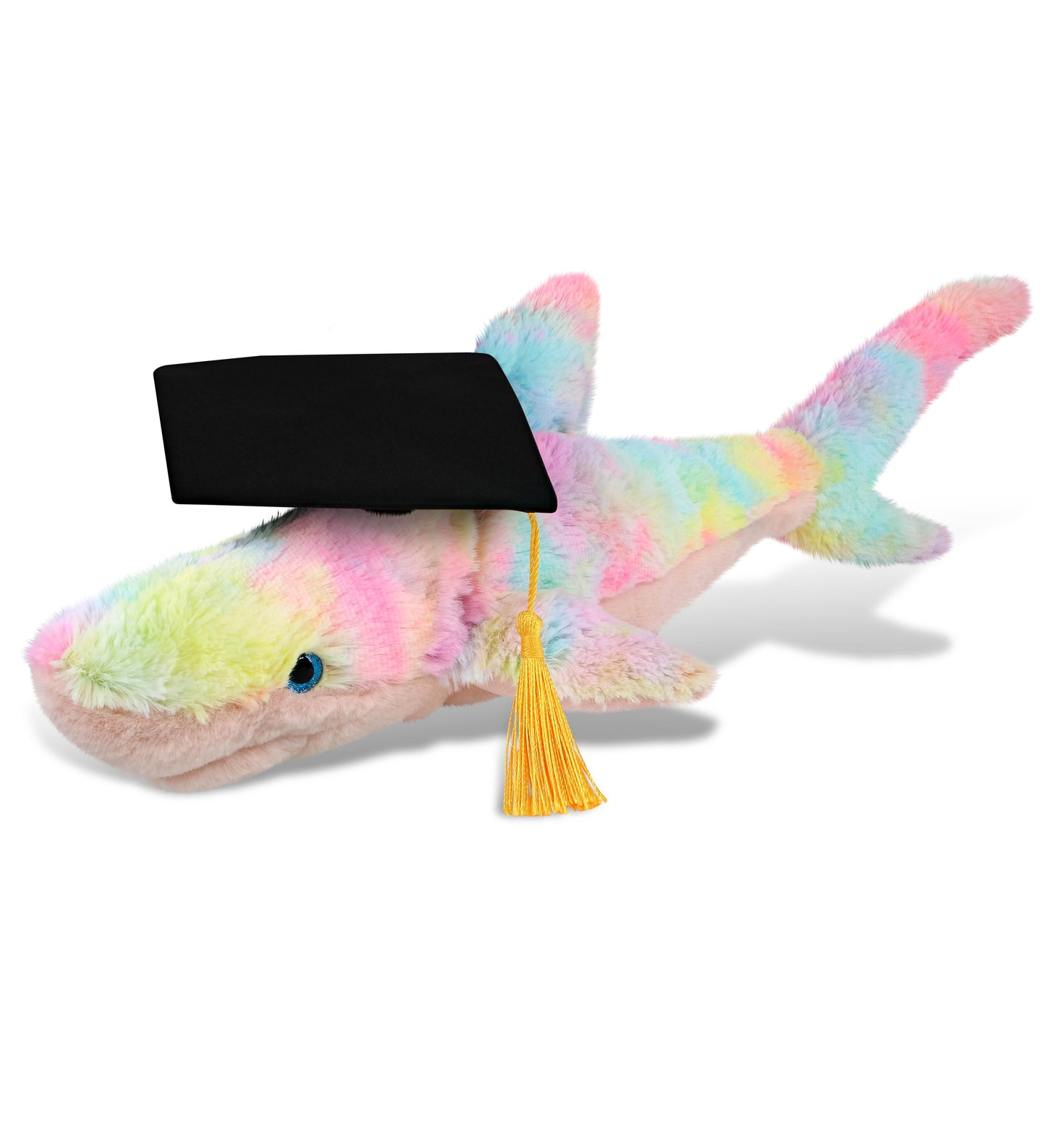 PLUSH GRADUATION - SUPER-SOFT PLUSH - RAINBOW SHARK LARGE 23"