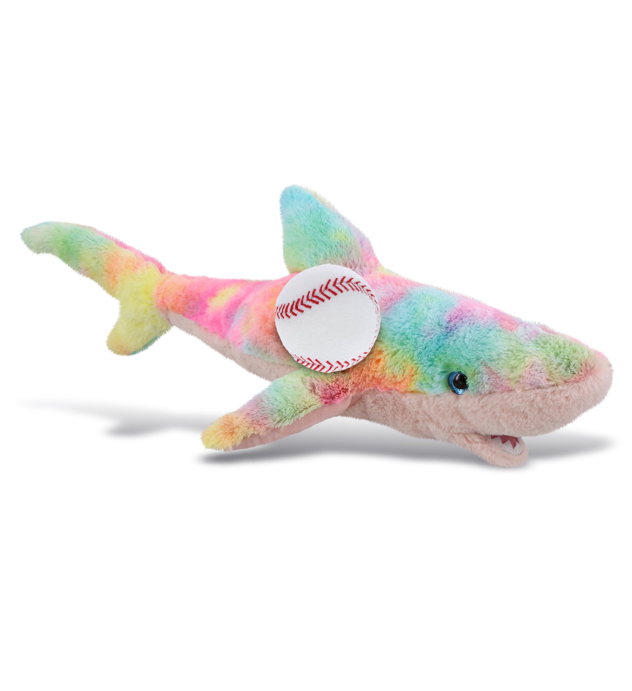 PLUSH BASEBALL - SUPER-SOFT PLUSH - RAINBOW SHARK LARGE 23"