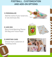 SUPER-SOFT PLUSH - RAINBOW SHARK LARGE 23" WITH FOOTBALL PLUSH