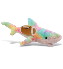 SUPER-SOFT PLUSH - RAINBOW SHARK LARGE 23" WITH FOOTBALL PLUSH
