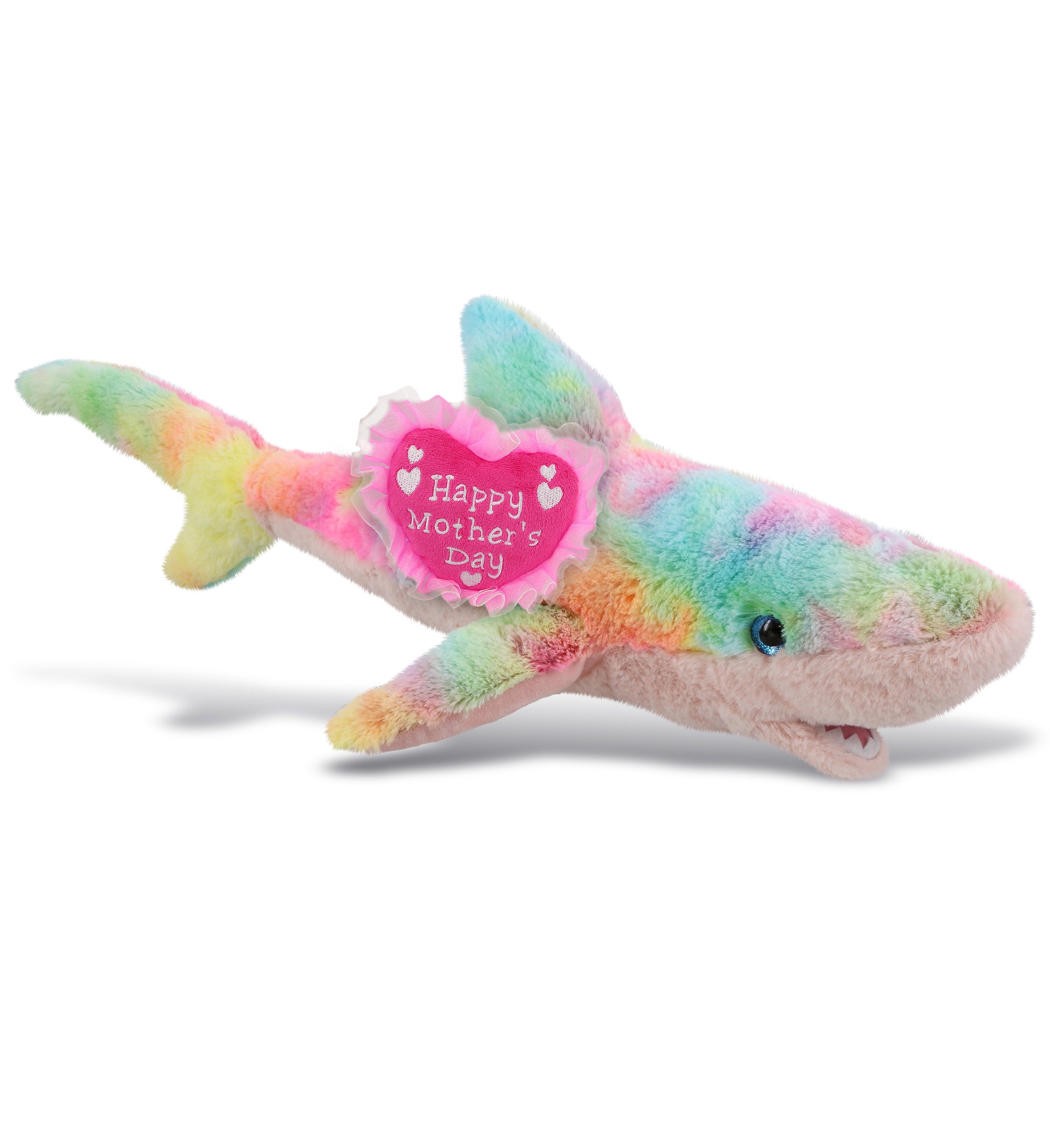 PLUSH MOTHERS DAY HEART - SUPER-SOFT PLUSH - RAINBOW SHARK LARGE 23"
