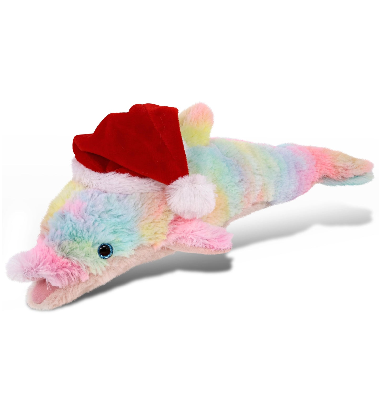 PLUSH SANTA - SUPER-SOFT PLUSH - RAINBOW DOLPHIN SMALL 14"