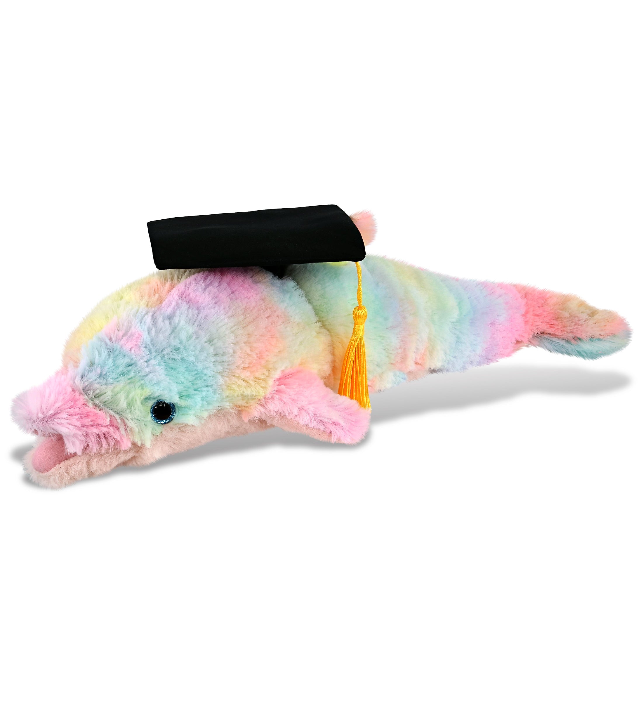 PLUSH GRADUATION - SUPER-SOFT PLUSH - RAINBOW DOLPHIN SMALL 14"