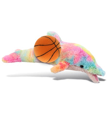 PLUSH BASKETBALL - SUPER-SOFT PLUSH - RAINBOW DOLPHIN SMALL 14"