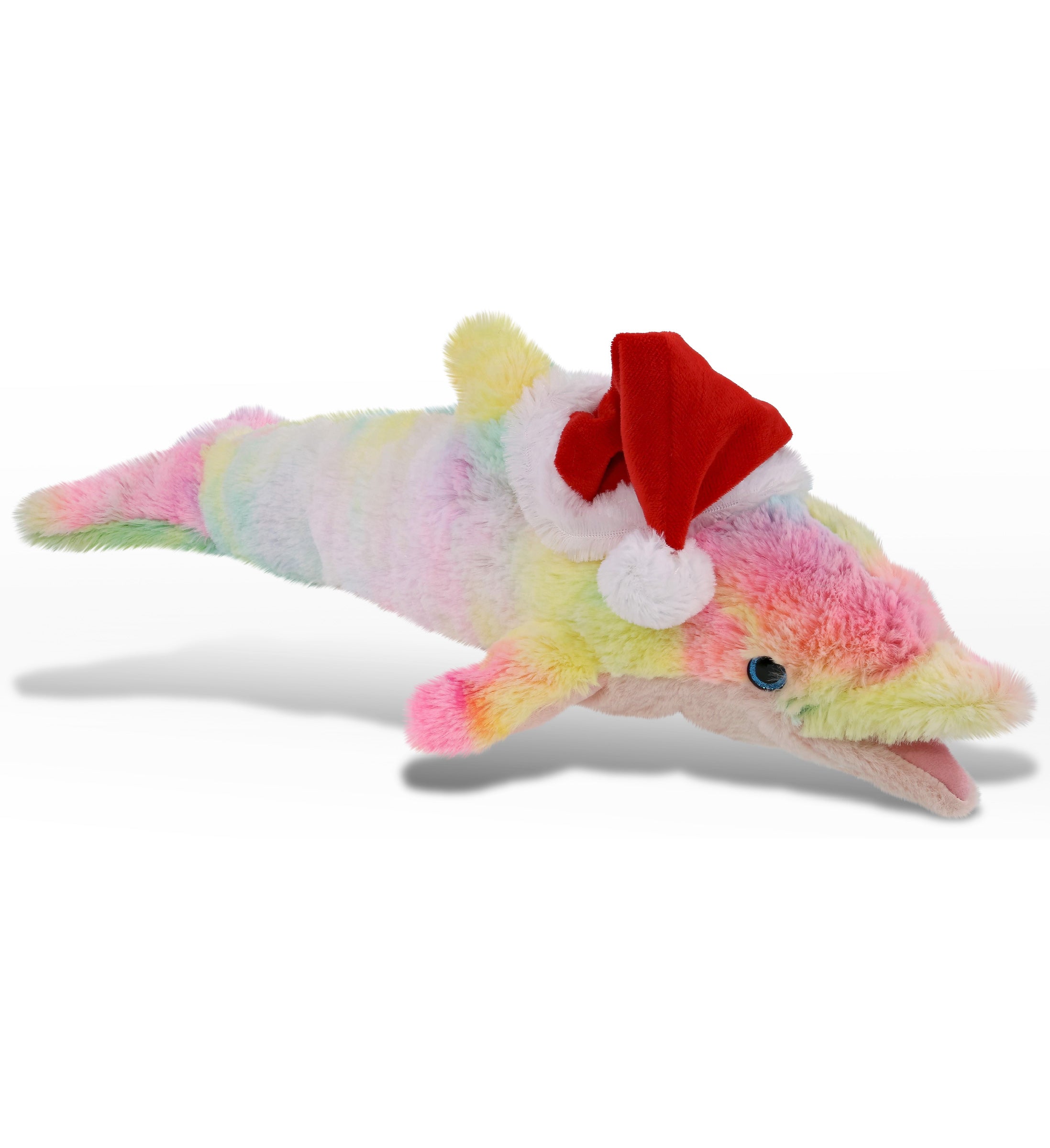 PLUSH SANTA - SUPER-SOFT PLUSH - RAINBOW DOLPHIN LARGE 18"