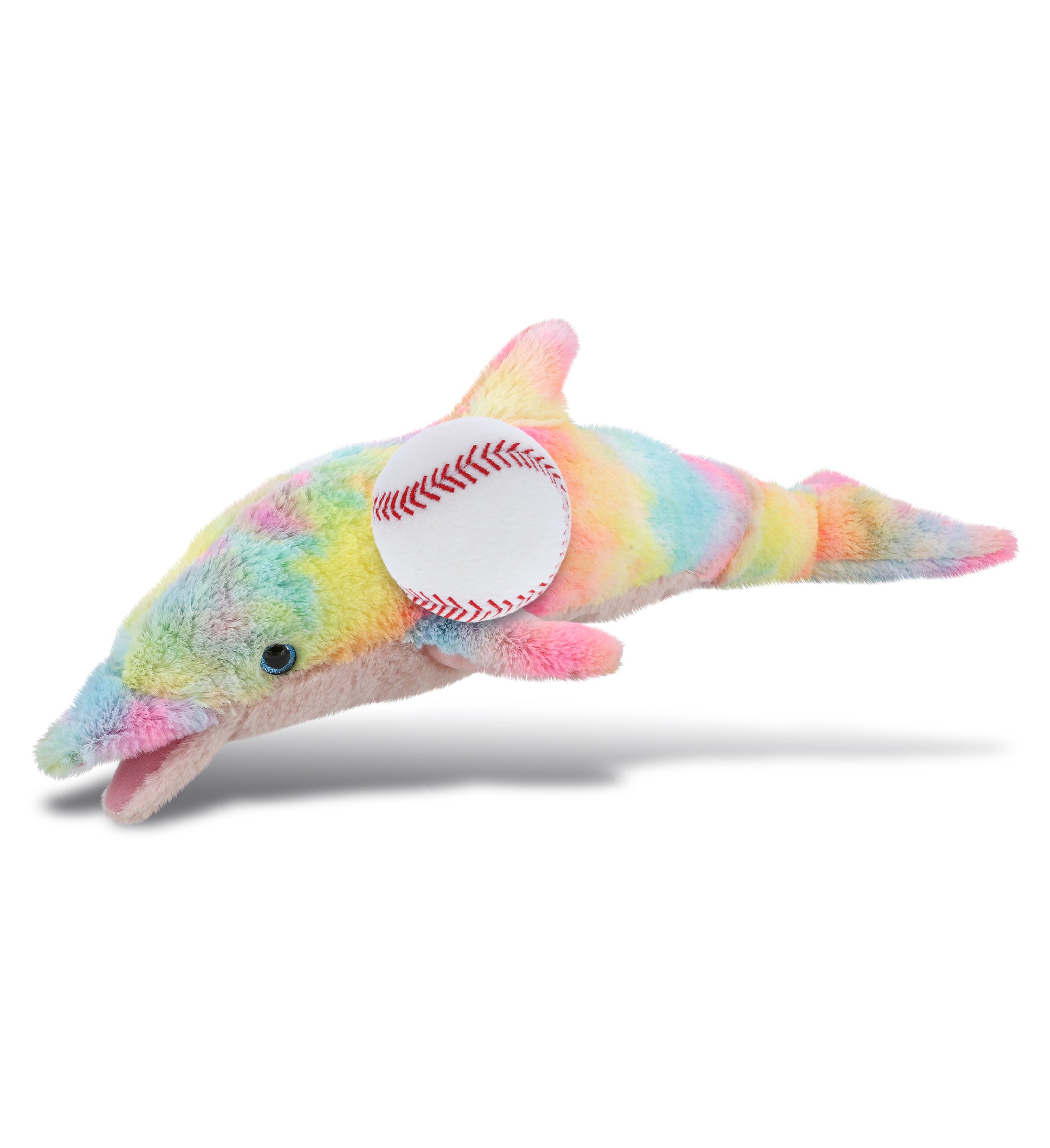 PLUSH BASEBALL - SUPER-SOFT PLUSH - RAINBOW DOLPHIN LARGE 18"