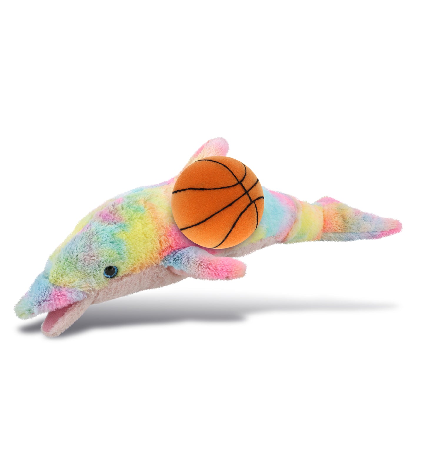 PLUSH BASKETBALL - SUPER-SOFT PLUSH - RAINBOW DOLPHIN LARGE 18"