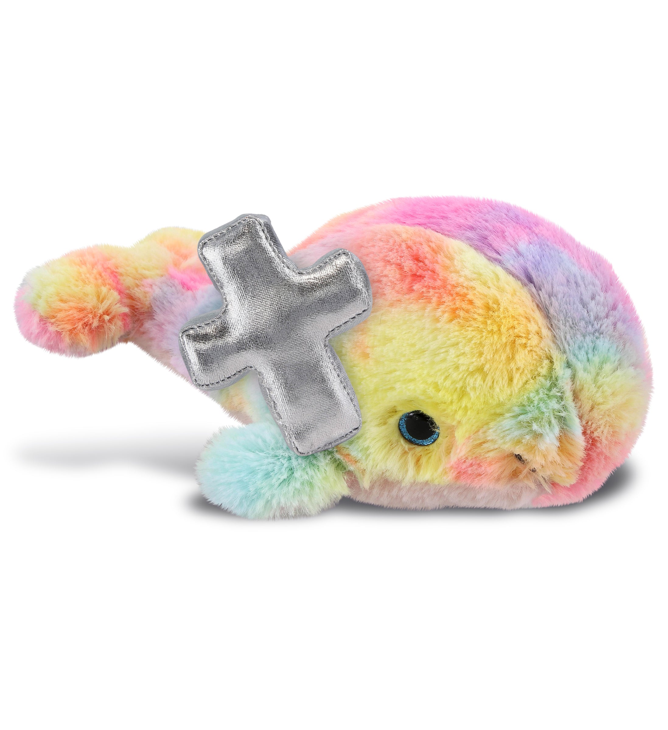 PLUSH CROSS - SUPER-SOFT PLUSH - RAINBOW WHALE SMALL 7"
