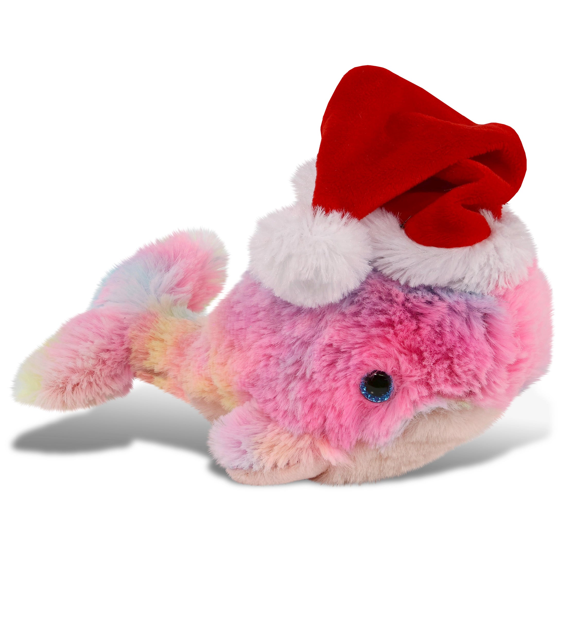 PLUSH SANTA - SUPER-SOFT PLUSH - RAINBOW WHALE SMALL 7"