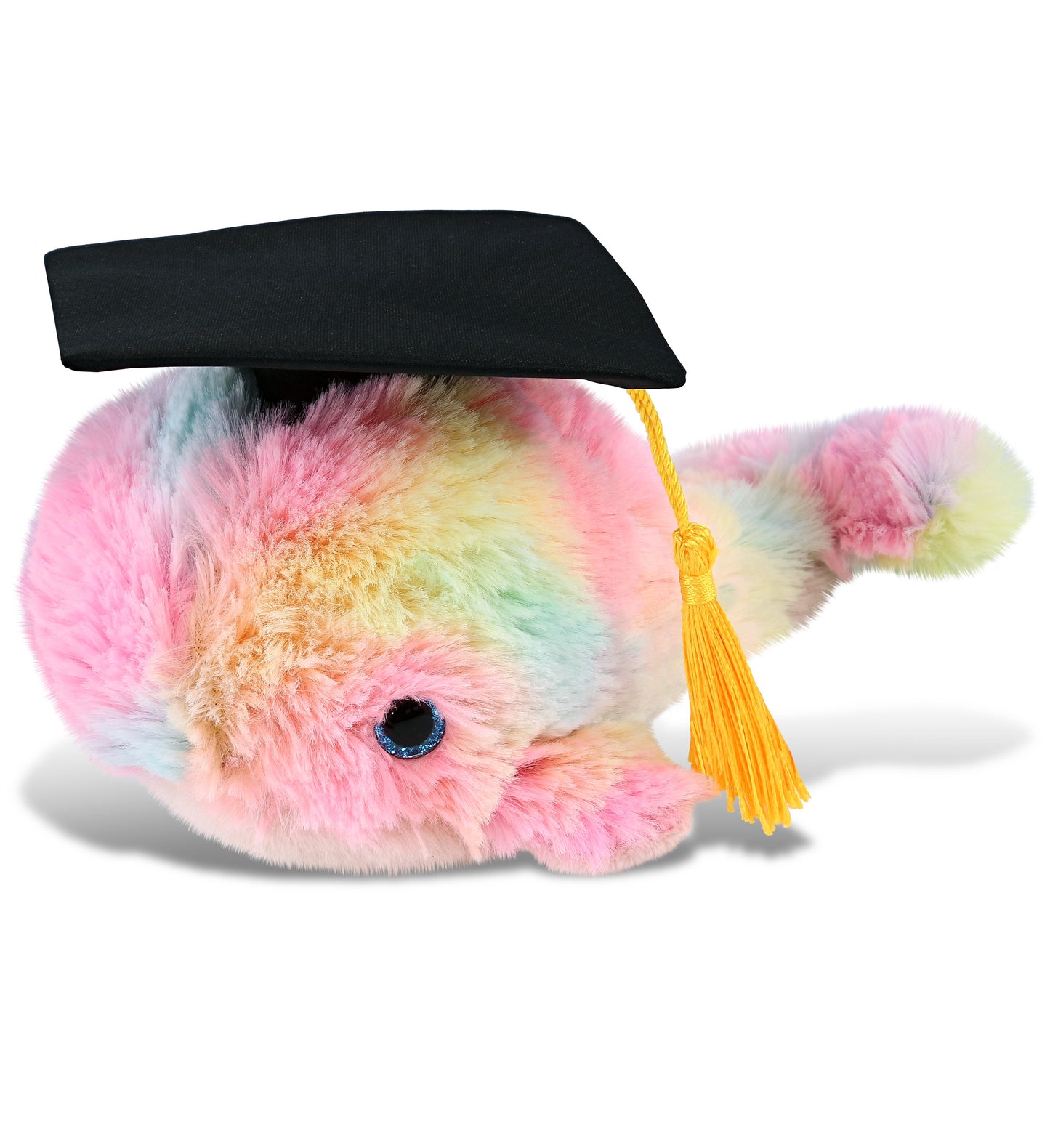 PLUSH GRADUATION - SUPER-SOFT PLUSH - RAINBOW WHALE SMALL 7"