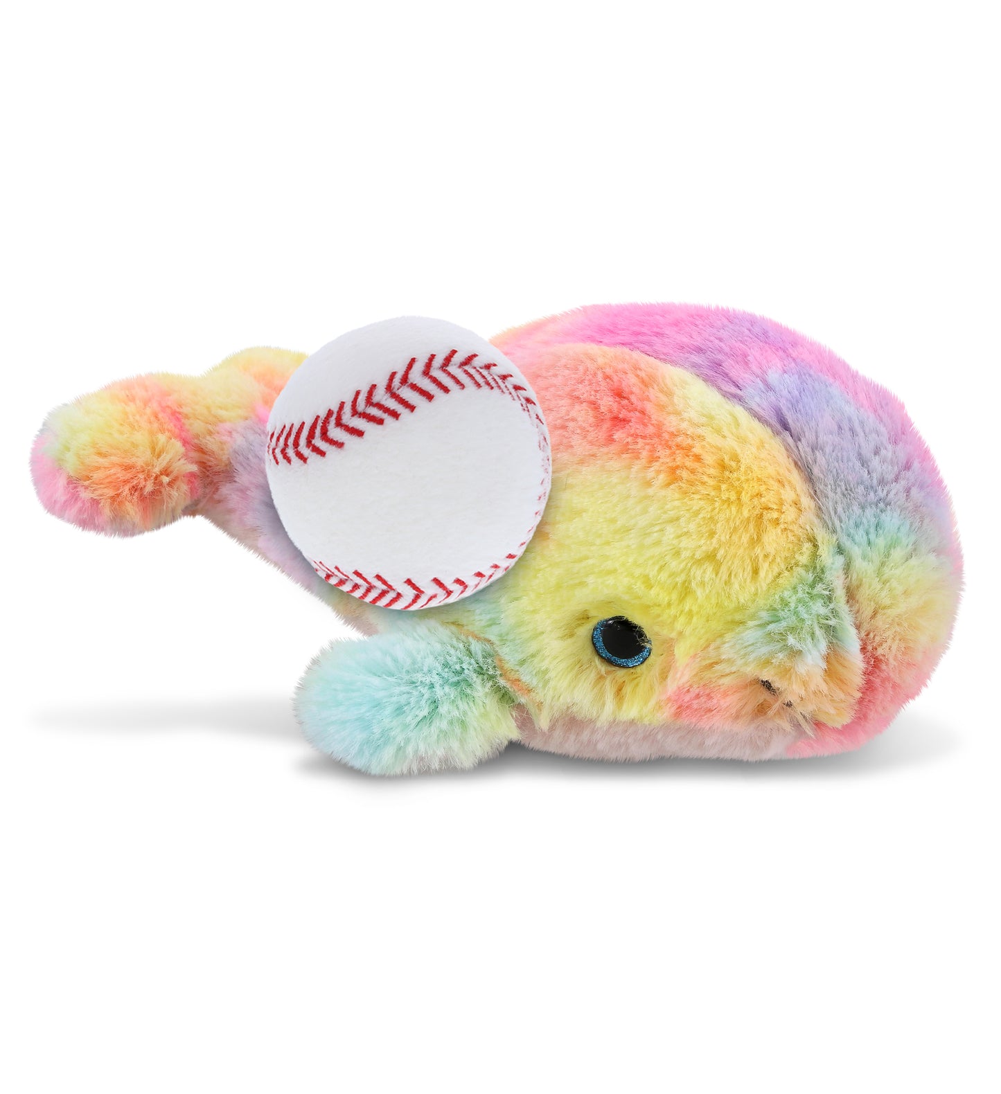 PLUSH BASEBALL - SUPER-SOFT PLUSH - RAINBOW WHALE SMALL 7"