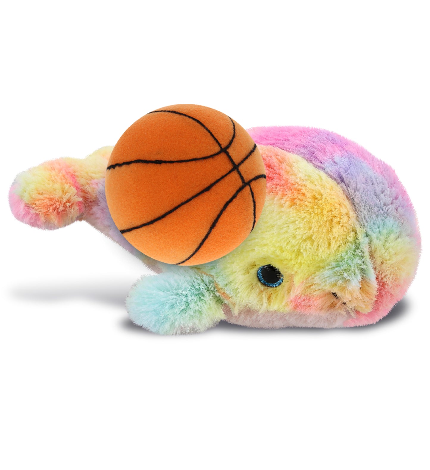PLUSH BASKETBALL - SUPER-SOFT PLUSH - RAINBOW WHALE SMALL 7"