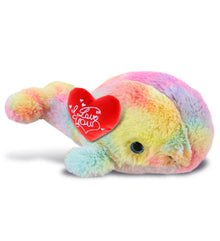 PLUSH I LOVE YOU RED HEART - SUPER-SOFT PLUSH - RAINBOW WHALE SMALL 7"