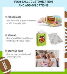 SUPER-SOFT PLUSH - RAINBOW WHALE LARGE 9" WITH FOOTBALL PLUSH