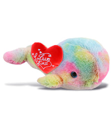 PLUSH I LOVE YOU RED HEART - SUPER-SOFT PLUSH - RAINBOW WHALE LARGE 9"
