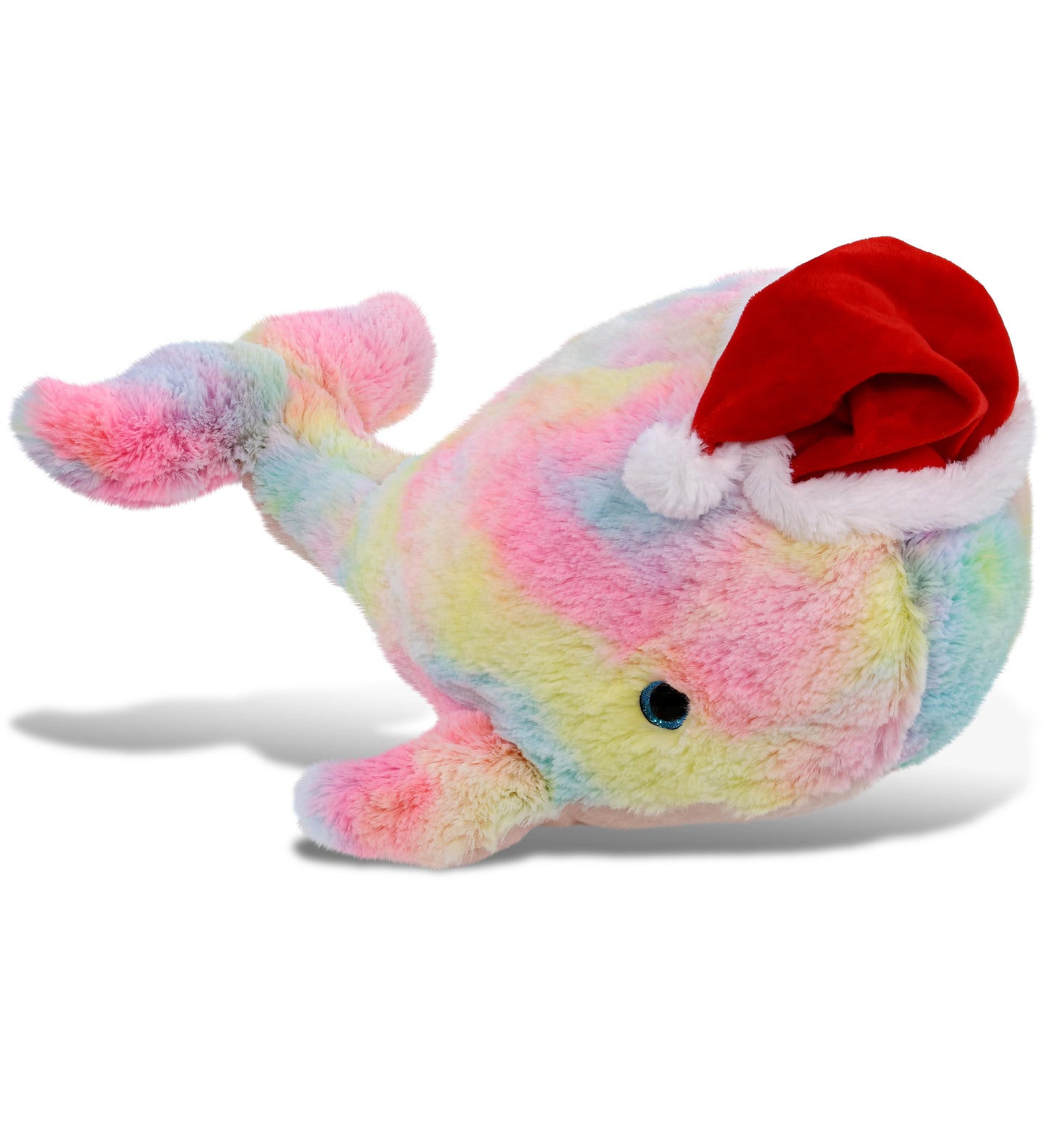 PLUSH SANTA - SUPER-SOFT PLUSH - RAINBOW WHALE XL 15"