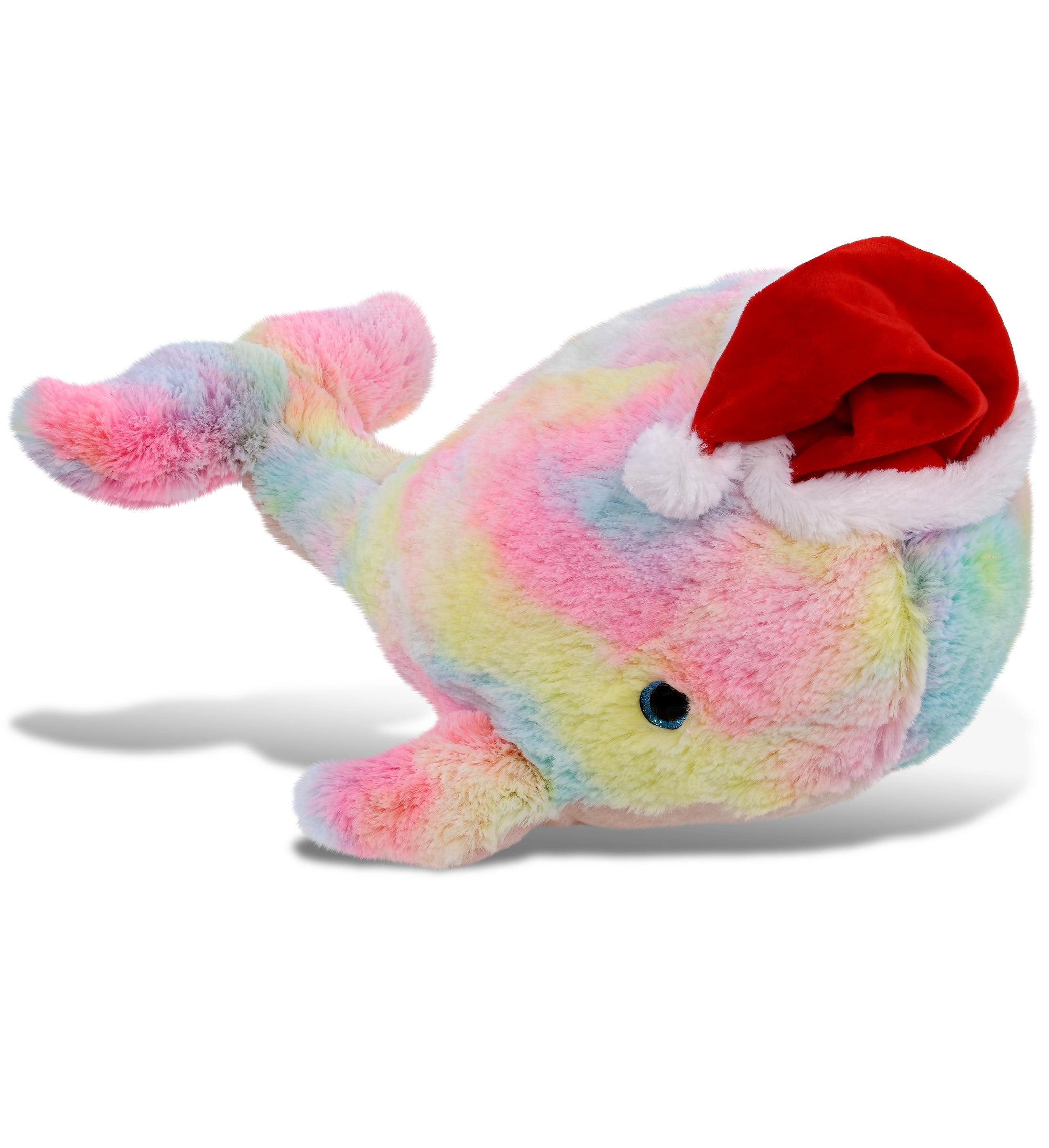 PLUSH SANTA - SUPER-SOFT PLUSH - RAINBOW WHALE XL 15"