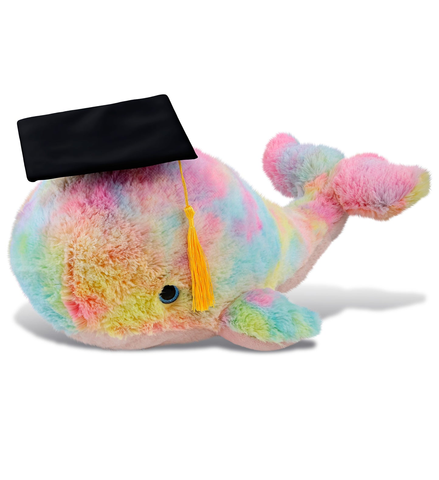 PLUSH GRADUATION - SUPER-SOFT PLUSH - RAINBOW WHALE XL 15"