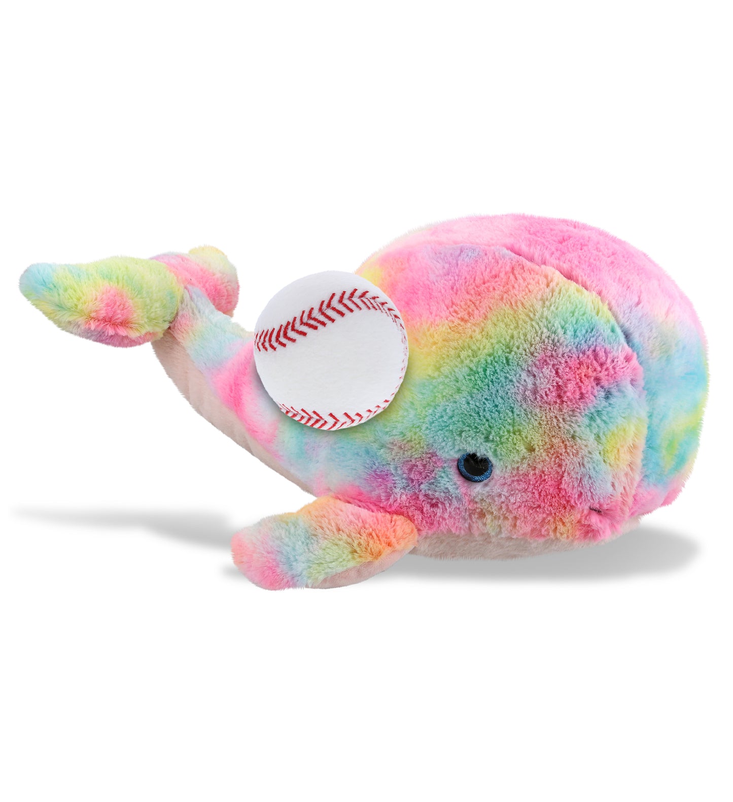 PLUSH BASEBALL - SUPER-SOFT PLUSH - RAINBOW WHALE XL 15"