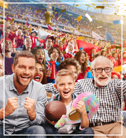 SUPER-SOFT PLUSH - RAINBOW WHALE XL 15" WITH FOOTBALL PLUSH