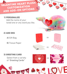 PLUSH I LOVE YOU RED HEART - SUPER-SOFT PLUSH - RAINBOW WHALE XL 15"